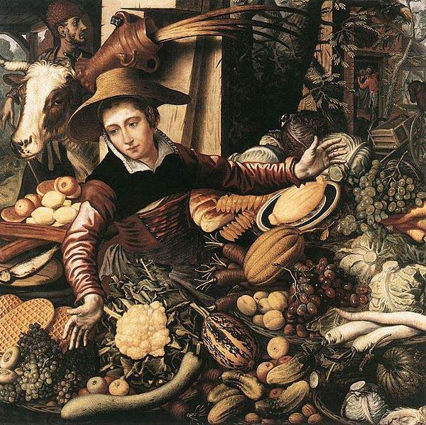 Pieter Aertsen Market Woman with Vegetable Stall oil painting picture